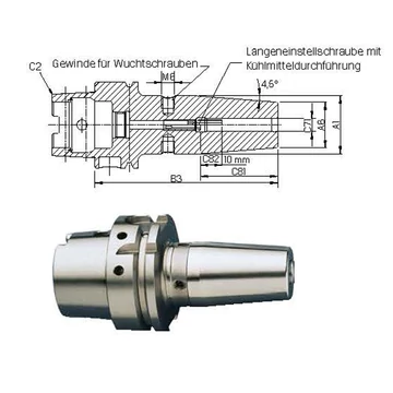 Zsugortokmány rövid Cool-Jet ISO12164-1 HSKA 63x16 HAIMER