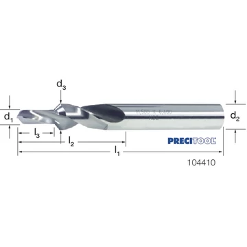 PREMUS 104410 M10 Rövid Fúró lépcsős, HSS 90° finom