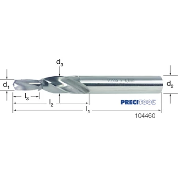 PREMUS 104460 M8 Rövid Fúró lépcsős, HSS 180° átmenő furat