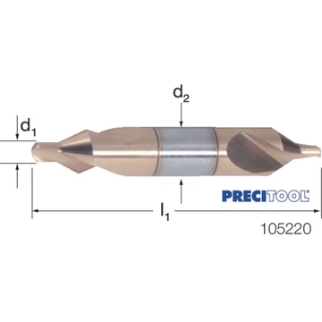 PREMUS 105220 1,00 Központfúró, HSS-Co 60° A alak TiN