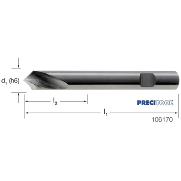 PREMUS 106170 5,0 NC központozó, Tömör keményfém 90°