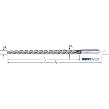 PREMUS 124000 2,0 Csapfurat hántoló dörzsár, HSS-Co hengeres szár