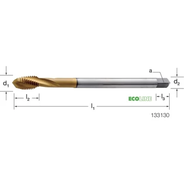 PRETEC 133130 M4 Gépi menetfúró, HSS-Co RSP15 TiN