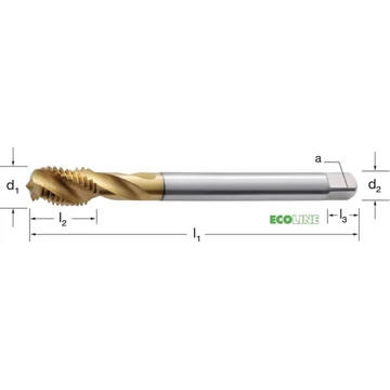 PRETEC 133170 M10 Gépi menetfúró, HSS-Co RSP40 TiN