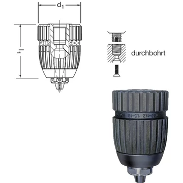 RÖHM 214350 1,5-13 Fúrótokmány Extra RV, radiális reteszeléssel, befogó 3/8"-24