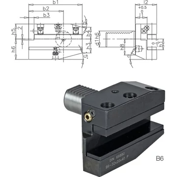 PRETEC 233250 B620X16X30 Szerszámtartó CNC esztergagéphez, Radiális szerszámtartó balos hosszú B6 alak