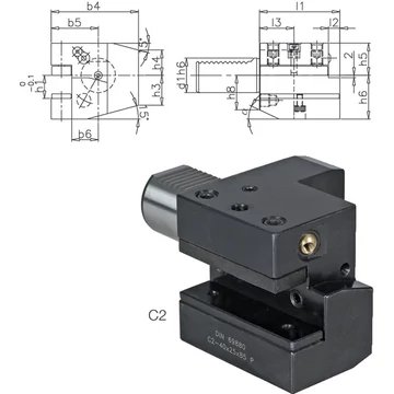 PRETEC 233550 C230X20X70 Szerszámtartó CNC esztergagéphez, Axiális szerszámtartó balos C2 alak