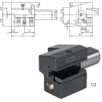 PRETEC 233600 C316X12X44 Szerszámtartó CNC esztergagéphez, Axiális szerszámtartó fordított jobbos C3 alak