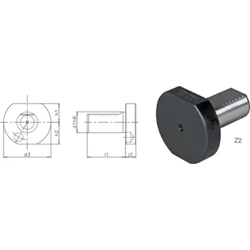 PRETEC 233800 Z216S Szerszámtartó CNC esztergagéphez, Záródugó acélból Z2 S alak