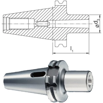 PRETEC 240630 40X3 Meredek kúpos befogó, Közpersely, AD alak, rövid, G6,3 8.000 1/min fordulatszámnál