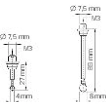 HAIMER 251520 4 3D univerzális tapintó, csere tapintó golyó D 4 mm 33mm