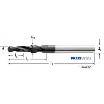 PREMUS 104432 M12 Rövid Fúró lépcsős, HSS 90° magfurat TiAlN