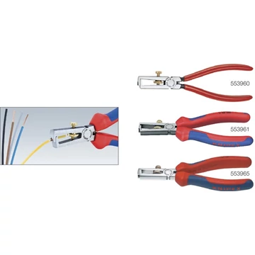 KNIPEX 553965160 Huzalcsupaszító fogó, krómozott, többkomponensű burkolattal