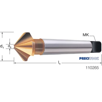 PREMUS 110265 25,0 Kúpsüllyesztő, HSS 90° Morse-kúpos szár TiN