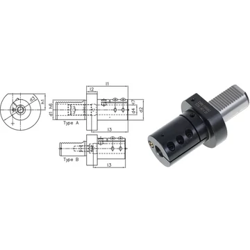 PRETEC 234210 E230X6 Szerszámtartó CNC esztergagéphez, Furatkés befogó E2 alak réselt a befogáshoz