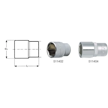 HAZET 511404 10 Dugókulcs betét, 1/4" hatszög