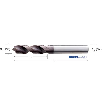 PREMUS 100725 13,50 Csigafúró, HSS-Co TiAlN rövid PRECIdrill