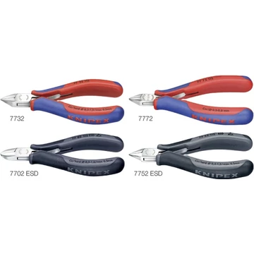 KNIPEX 555210 7742ESD Elektronikai oldalcsípőfogó, tükörpolírozott ESD többkomponensű burkolattal