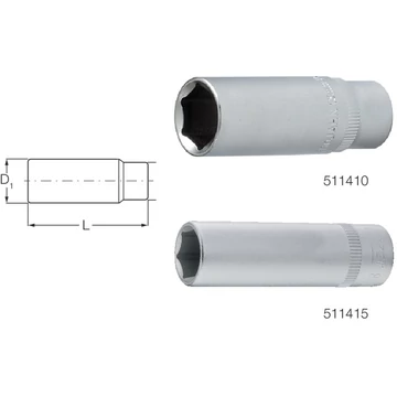 HAZET 511415 11 Dugókulcs betét, 1/4" hatszög, hosszú