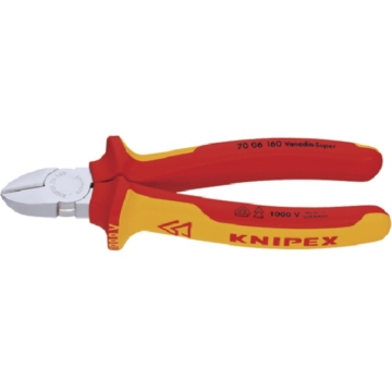 KNIPEX 554857125 VDE oldalcsípő fogó, krómozott, többkomponensű burkolattal