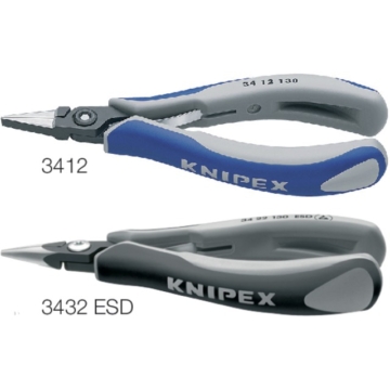 KNIPEX 555180 3432ESD Precíziós elektronikai szorítófogó, polírozott, többkomponensű burkolattal