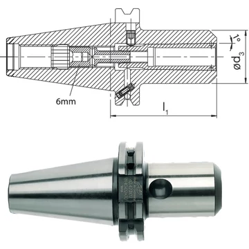 HAIMER 241302 40/HG02 Meredek kúpos befogó, DIN 69871 extra hosszú AD/B alak finoman kiegyensúlyozva G2,5 25.000 1/min fordulatszámnál