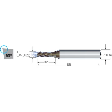 MIKRON 175352 5,560 Mikromaró, Tömör keményfém CrazyMill Cool, 3 × D, védő élletöréssel,