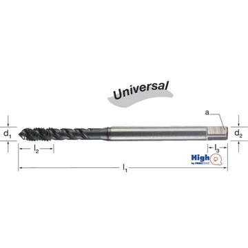 PREMUS 132280 M12X1,5 Gépi menetfúró HighQ, HSSCo-PM RSP50 Hardlube