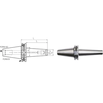 PREMUS 241080 40XM16 Meredek kúpos befogó, DIN 69871 becsavarozható maróhoz rövid AD/B alak kiegyensúlyozva G6,3 12.000 1/min fordulatszámon