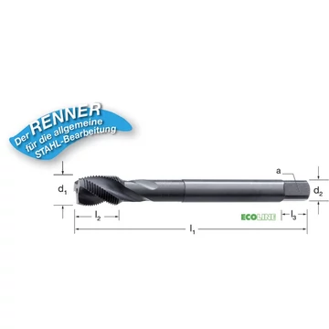 PRETEC 133211 M30X2,00 Gépi menetfúró, HSS-Co RSP35 gőzöléssel megeresztett