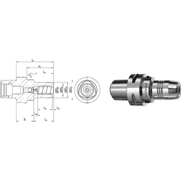 SCHUNK 241450 C4/06 Sokszög szárú kúpos befogó, Capto C4 rövid finoman kiegyensúlyozva G2,5 25.000 1/min fordulatszámnál