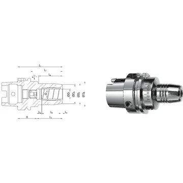 SCHUNK 241428,666666667 Üreges szárú kúpos befogó, DIN 69893 A Tendo hidroplasztikus befogó rövid G2,5 25.000 1/min fordulatszámnál