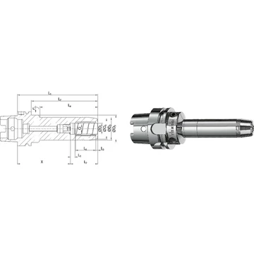 SCHUNK 241433,875 Üreges szárú kúpos befogó, DIN 69893 A Tendo hidroplasztikus befogó hosszú karcsú G2,5 25.000 1/min fordulatszámnál