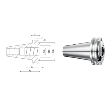 SCHUNK 241403 Meredek kúpos befogó, DIN 69871 Tendo ES hidroplasztikus befogó, AD alak, rendkívül rövid, G2,5 25.000 1/min fordulatszámnál