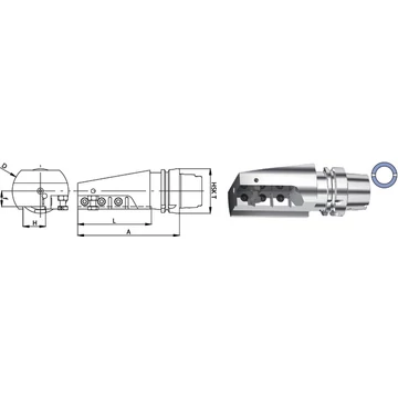 SWISS TOOLS 237007 6332R Leszúrókés tartó, HSK T axiális