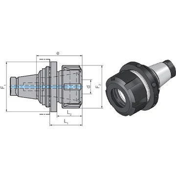 WTO 2357033225 Szorítópatron adapter, rövid