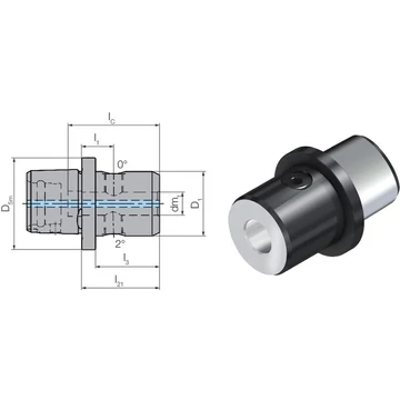 WTO 2358050416 Szerszámadapter, ISO 26623-1, Weldon/Whistle-Notch adapter rövid, szárbefogó horony nélkül