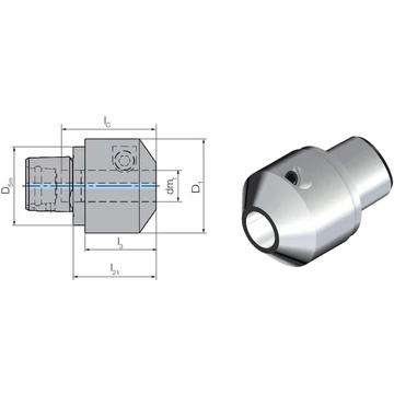 WTO 2358030312 Szerszámadapter, Hidroplasztikus befogó adapter, rövid, szárbefogó horony nélkül