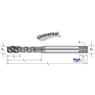 PREMUS 132262 M12 Gépi menetfúró HighQ, HSSCo-PM RSP50 Hardlube