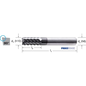 PREMUS 176026 16,00 Szármaró, Tömör keményfém, közepes, éles élű, TiALN