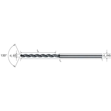 MIKRON 102451 0045 Mikrofúró, Tömör keményfém, 10 × D, DLC