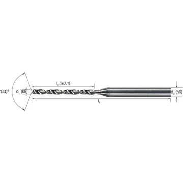 MIKRON 102429 0270 Mikrofúró, Tömör keményfém, 10 × D, belső hűtéssel