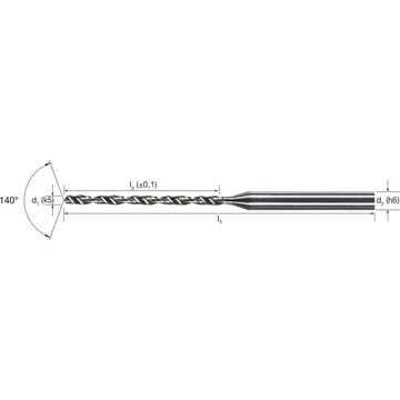 MIKRON 102433 0245 Mikrofúró, Tömör keményfém, 15 × D, belső hűtéssel