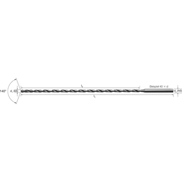MIKRON 102437 0135 Mikrofúró, Tömör keményfém, 15 × D, eXedur SL, belső hűtéssel