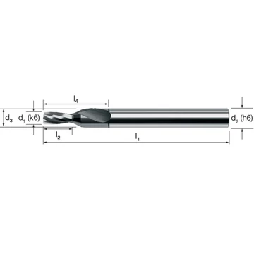 MIKRON 102403 0100 Mikrofúró, Tömör keményfém, 2,5 × D, TiAlN