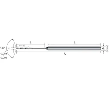 MIKRON 102445 0010 Mikrofúró, Tömör keményfém, 20 × D