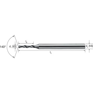 MIKRON 1024210040 Mikrofúró, Tömör keményfém, 4 × D, TiAlN