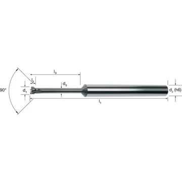 MIKRON 178703 0036 Sorjázómaró, Tömör keményfém, 5 × D, eXedur RI