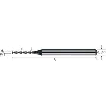 MIKRON 102459 0215 Mikrofúró, Tömör keményfém, 7 × D, TiAlN
