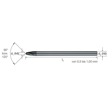 MIKRON 102417 0100 Mikrofúró, Tömör keményfém, 120°